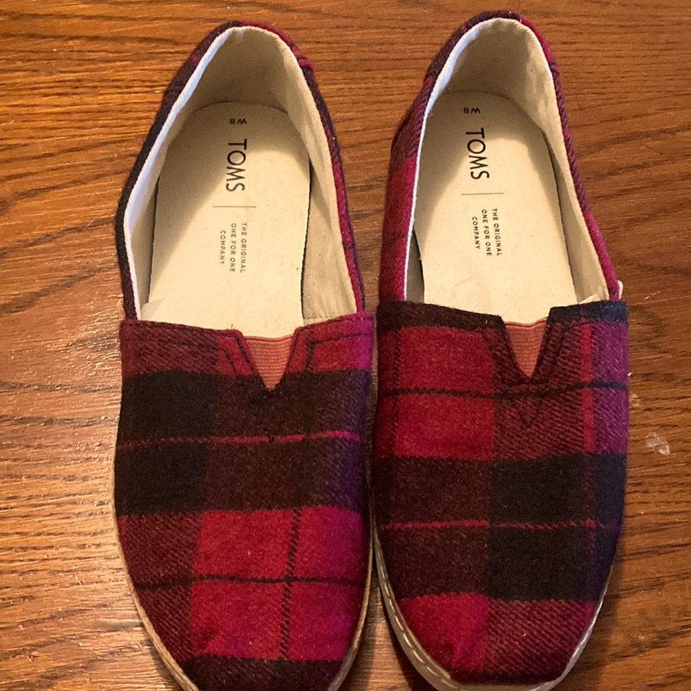 Red Buffalo Plaid TOMS